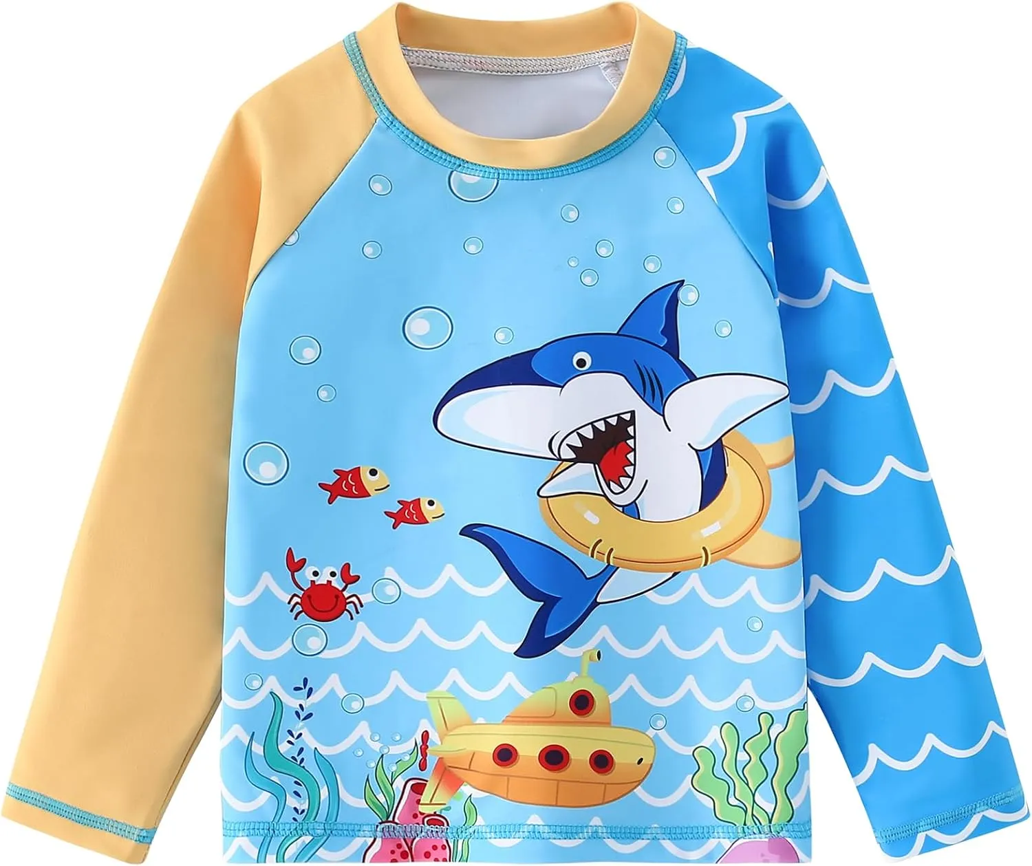 2-Piece Boys Dinosaur&Whale Swimsuit Set Long Sleeve Shirt   Trunks Toddler Swimming Suit Kids Rash Guards Bathing Suits