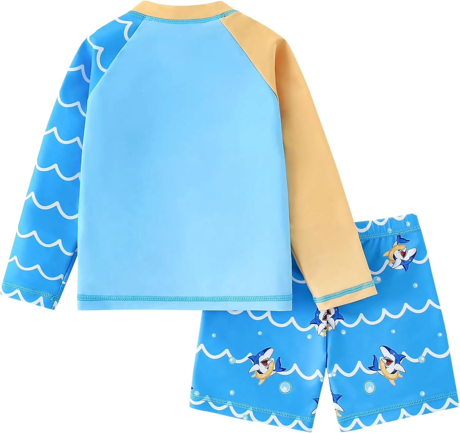 2-Piece Boys Dinosaur&Whale Swimsuit Set Long Sleeve Shirt   Trunks Toddler Swimming Suit Kids Rash Guards Bathing Suits