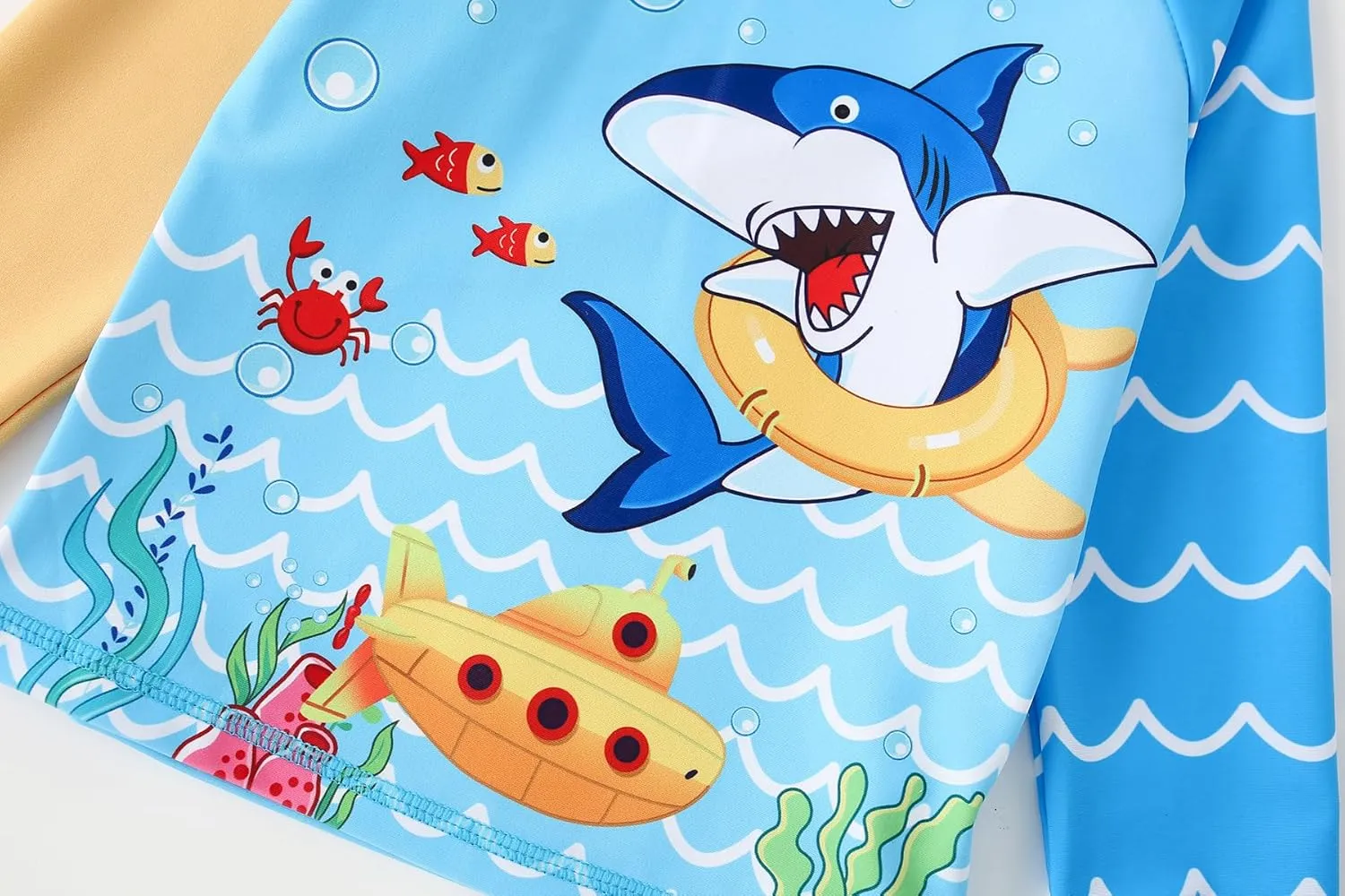 2-Piece Boys Dinosaur&Whale Swimsuit Set Long Sleeve Shirt   Trunks Toddler Swimming Suit Kids Rash Guards Bathing Suits