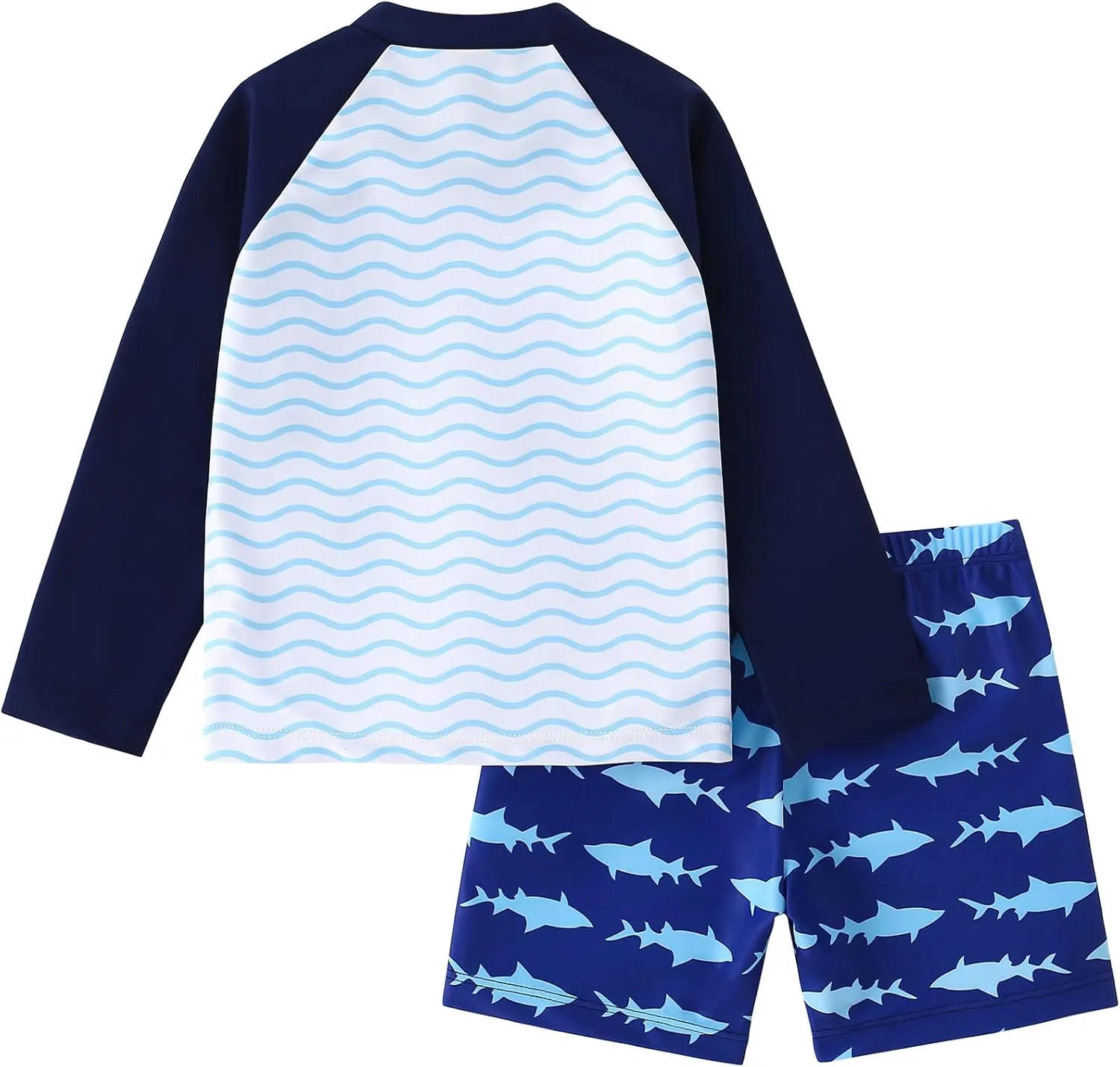2-Piece Boys Dinosaur&Whale Swimsuit Set Long Sleeve Shirt   Trunks Toddler Swimming Suit Kids Rash Guards Bathing Suits