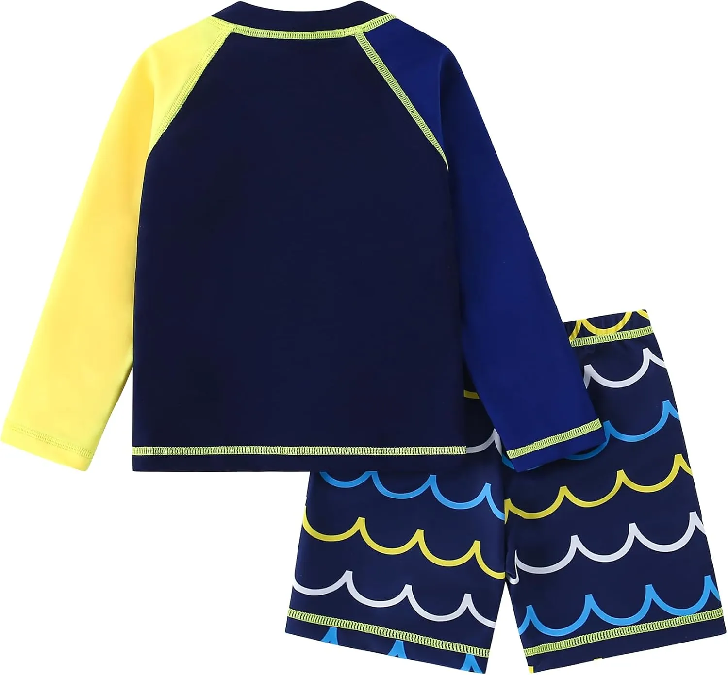 2-Piece Boys Dinosaur&Whale Swimsuit Set Long Sleeve Shirt   Trunks Toddler Swimming Suit Kids Rash Guards Bathing Suits