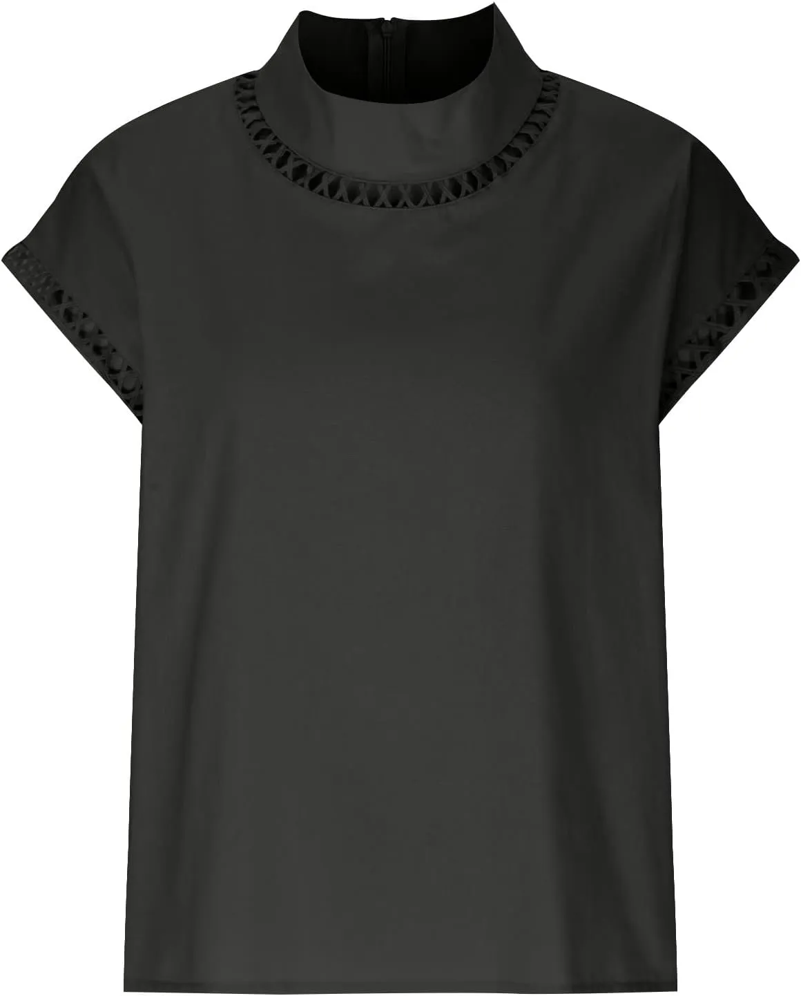 2025 Cotton Linen Tops for Women Summer Casual Cap Sleeve Shirts Loose High Neck Tshirt Teen Girls Dressy Blouses