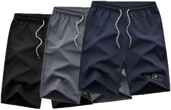 3 Pack:Men's Athletic Hiking Shorts Quick Dry Lightweight Sports Gym Running Shorts Basketball Training