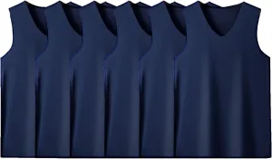 6 Pack Men's Workout Tank Tops V-Neck Sleeveless Athletic T-Shirts Lightweight Breathable Running Tops Undershirts