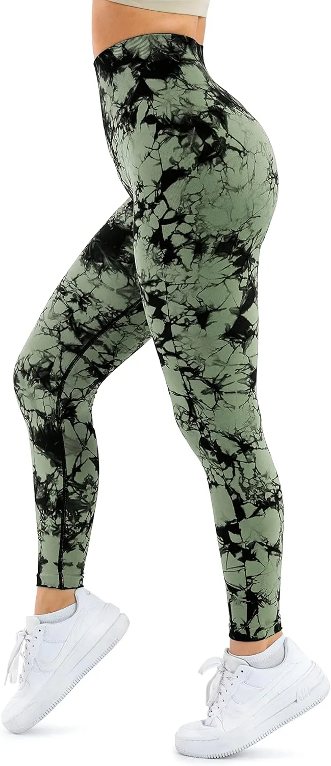 A AGROSTE Women Seamless Workout Leggings with Pockets Scrunch Butt Lifting Gym Leggings High Waisted Yoga Pants