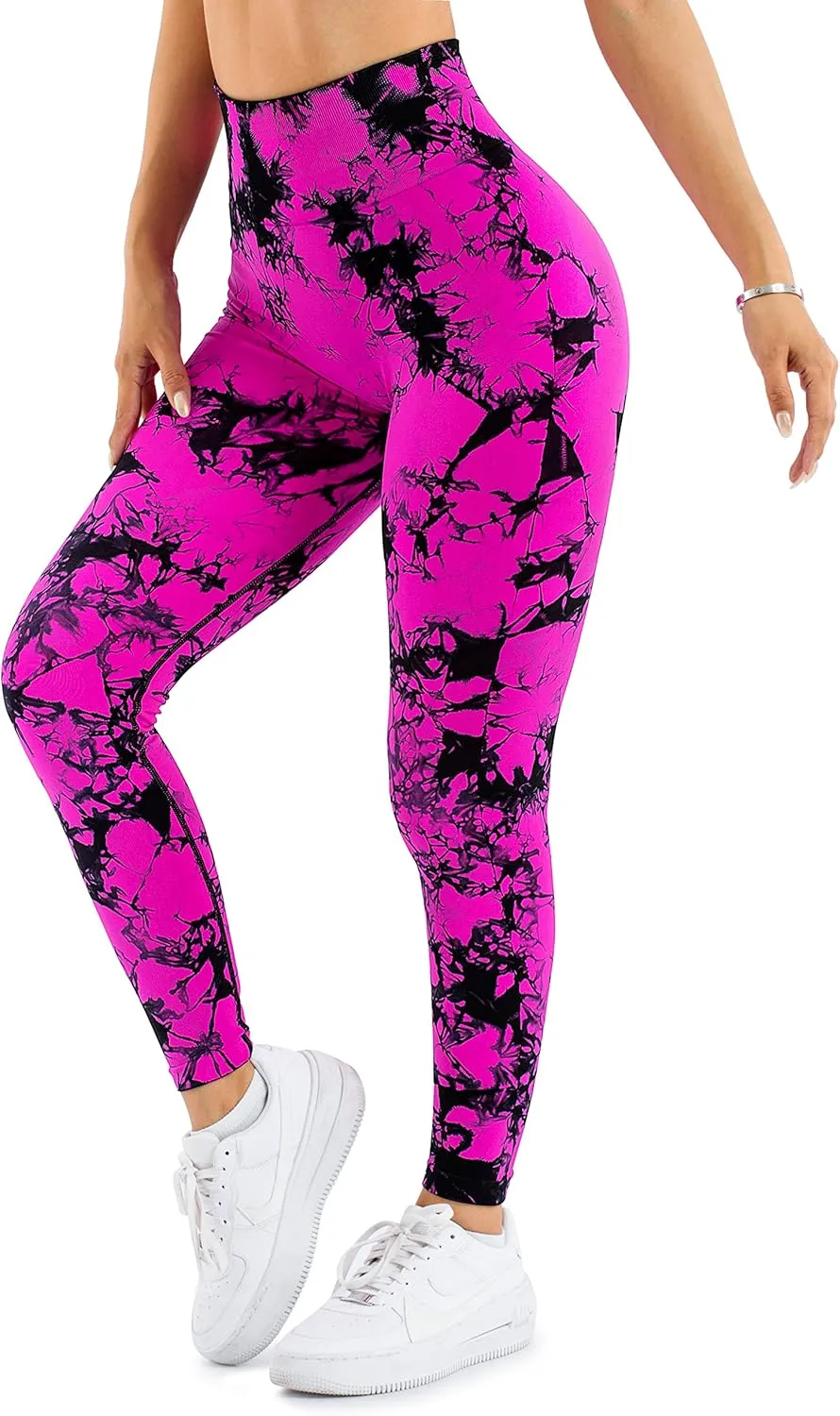 A AGROSTE Women Seamless Workout Leggings with Pockets Scrunch Butt Lifting Gym Leggings High Waisted Yoga Pants