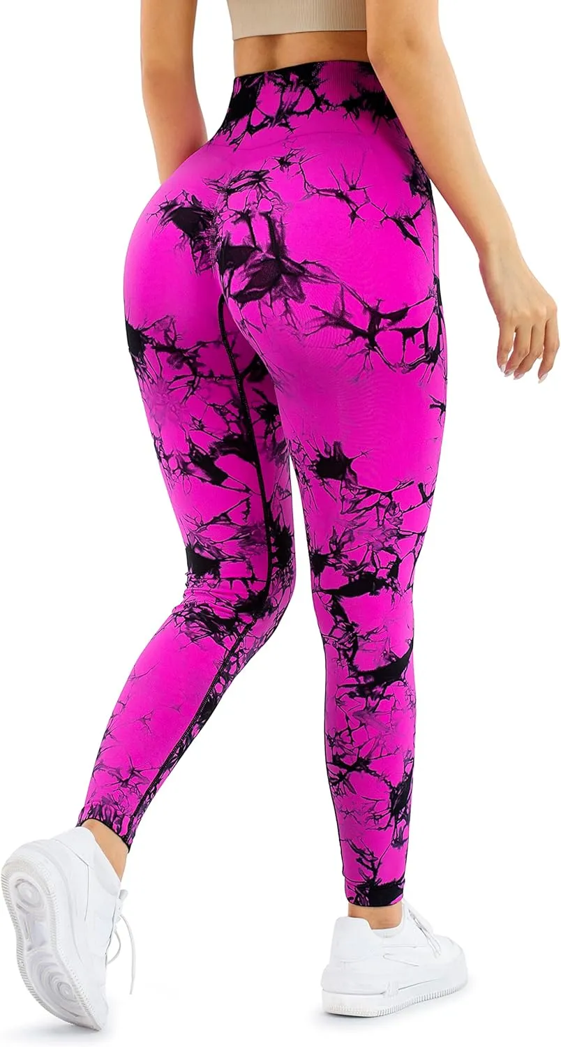 A AGROSTE Women Seamless Workout Leggings with Pockets Scrunch Butt Lifting Gym Leggings High Waisted Yoga Pants