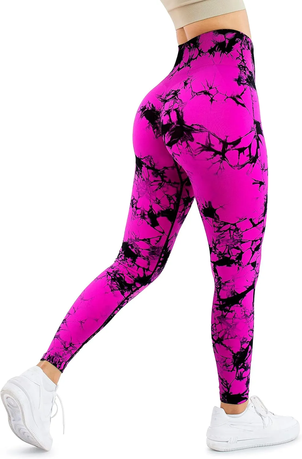 A AGROSTE Women Seamless Workout Leggings with Pockets Scrunch Butt Lifting Gym Leggings High Waisted Yoga Pants