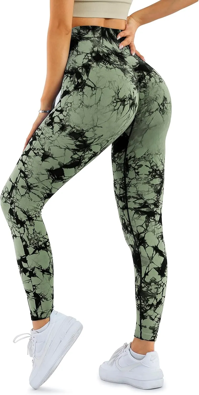 A AGROSTE Women Seamless Workout Leggings with Pockets Scrunch Butt Lifting Gym Leggings High Waisted Yoga Pants