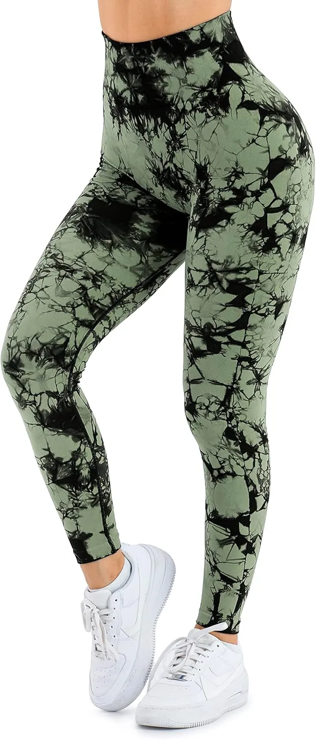A AGROSTE Women Seamless Workout Leggings with Pockets Scrunch Butt Lifting Gym Leggings High Waisted Yoga Pants