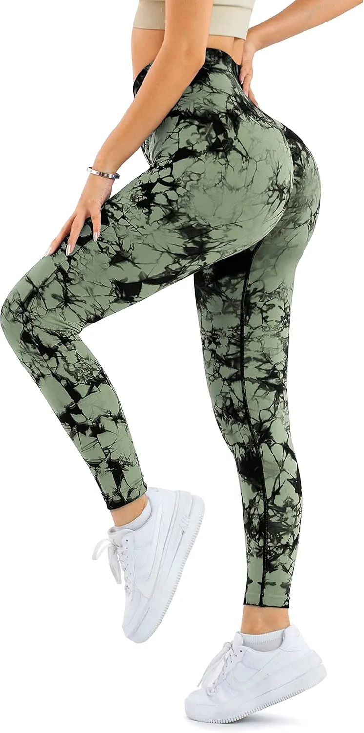 A AGROSTE Women Seamless Workout Leggings with Pockets Scrunch Butt Lifting Gym Leggings High Waisted Yoga Pants