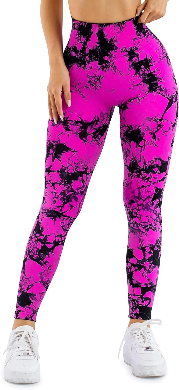 A AGROSTE Women Seamless Workout Leggings with Pockets Scrunch Butt Lifting Gym Leggings High Waisted Yoga Pants