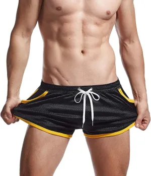 AIMPACT Mens Mesh 3 Inch Booty Shorts Sexy Side Split Athletic Workout Running Shorts