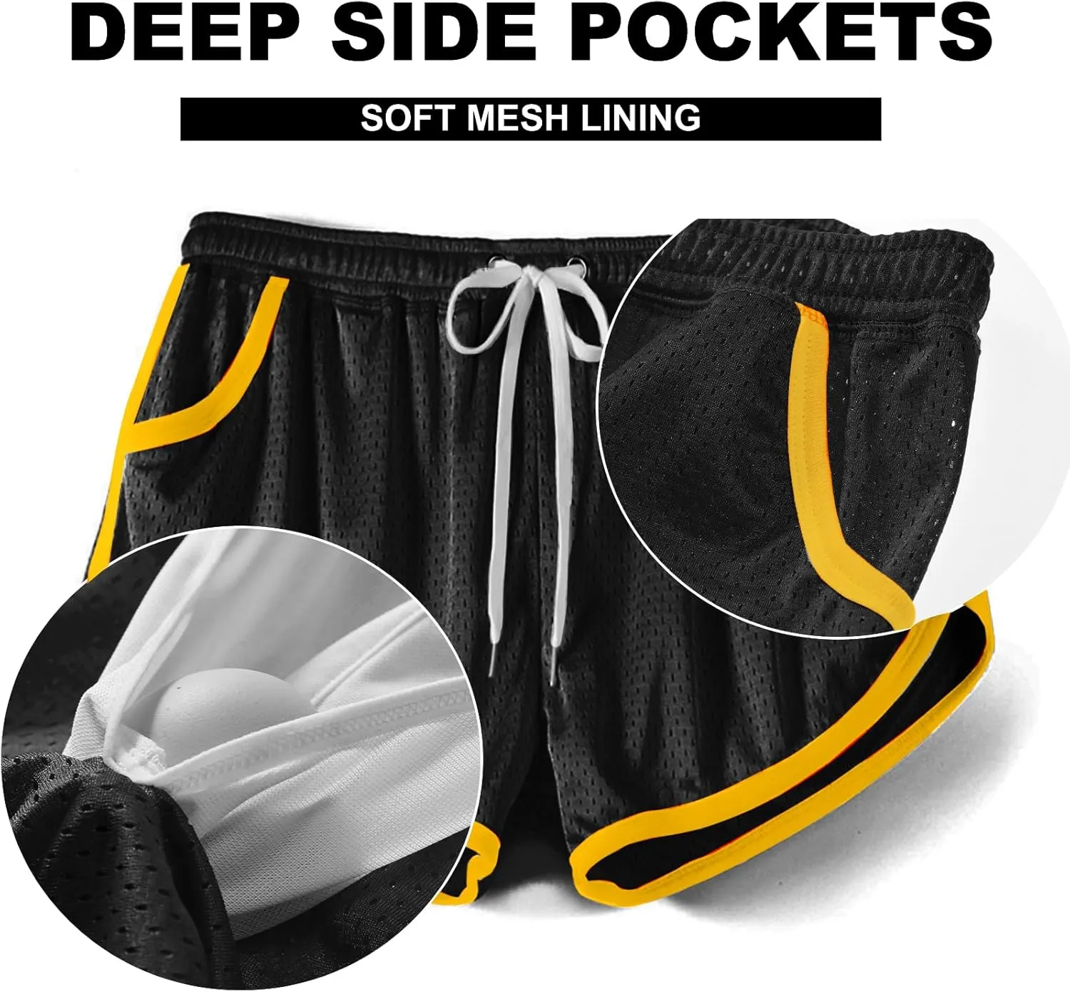 AIMPACT Mens Mesh 3 Inch Booty Shorts Sexy Side Split Athletic Workout Running Shorts