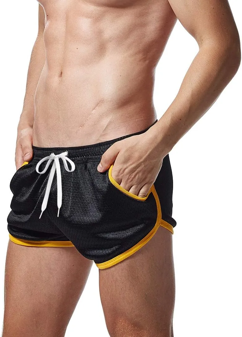 AIMPACT Mens Mesh 3 Inch Booty Shorts Sexy Side Split Athletic Workout Running Shorts