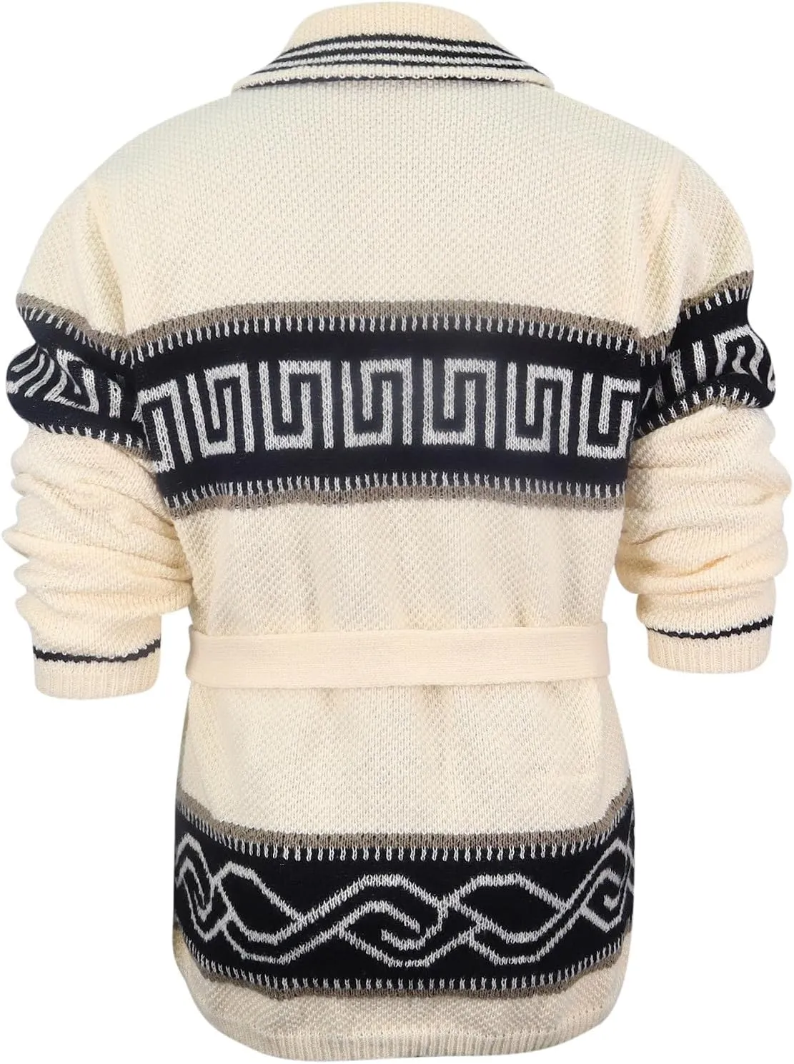 Akklian Mens Trendy Sweater Cardigan Shawl Collar Chunky Cardigan Casual Long Sleeve Open Front Crochet Knit Sweater Coat