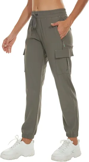 Arunlluta Hiking Pants Women Lightweight Cargo Pants Quick Dry Joggers for Women with Pockets Water-Resistant Travel Pants