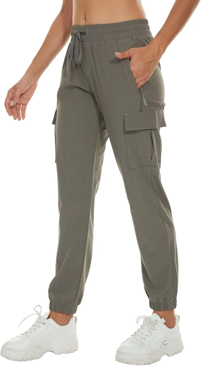 Arunlluta Hiking Pants Women Lightweight Cargo Pants Quick Dry Joggers for Women with Pockets Water-Resistant Travel Pants
