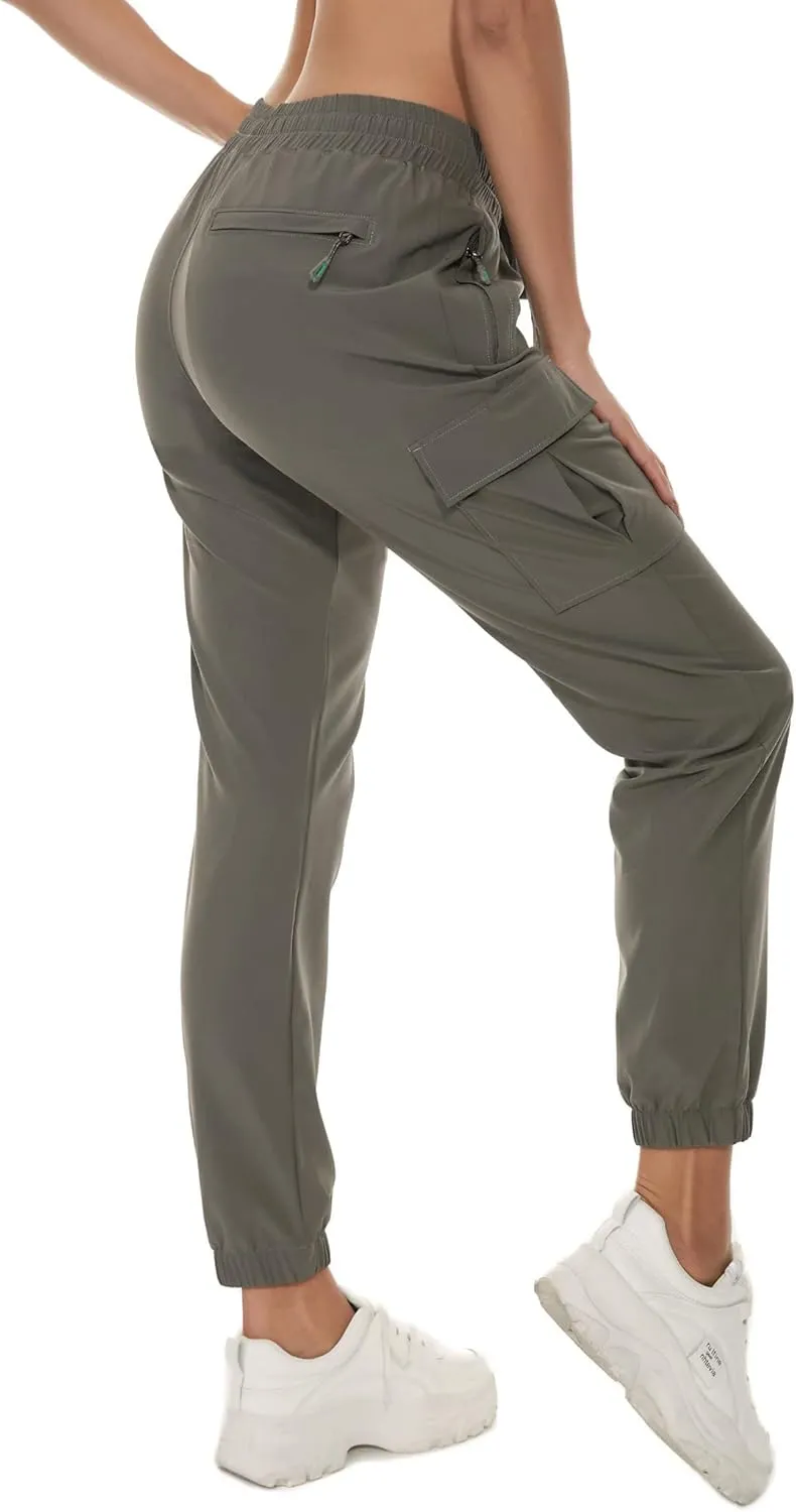 Arunlluta Hiking Pants Women Lightweight Cargo Pants Quick Dry Joggers for Women with Pockets Water-Resistant Travel Pants