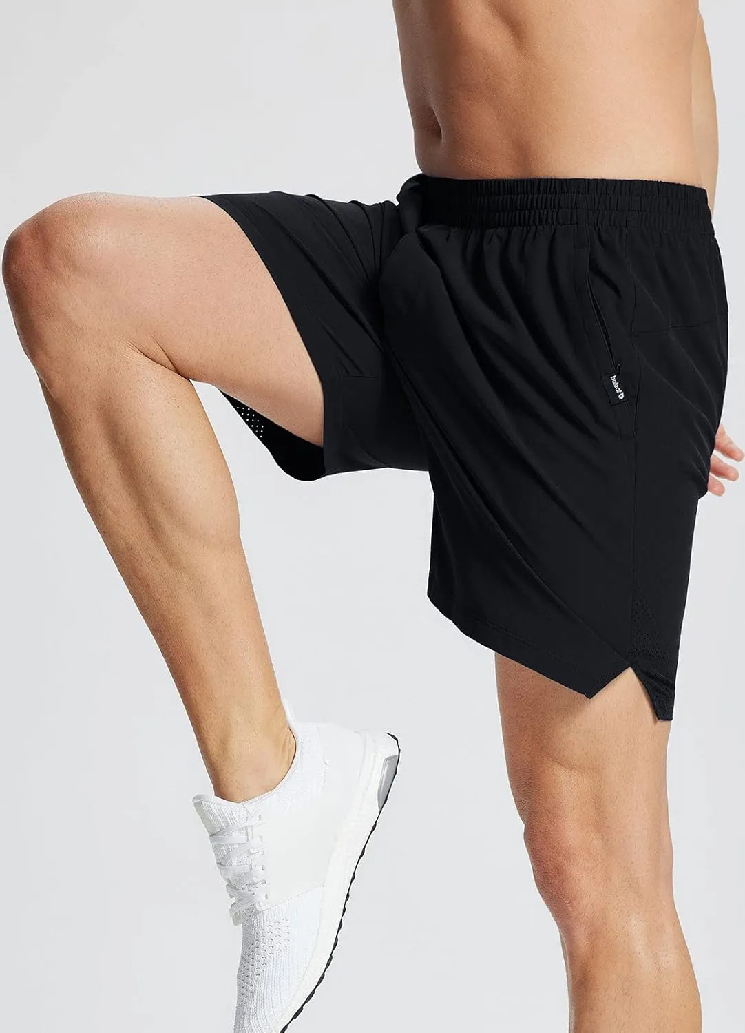 baleaf Men's 5'' Running Shorts Quick Dry Lightweight Unlined 2 Zipper Pockets Workout Gym