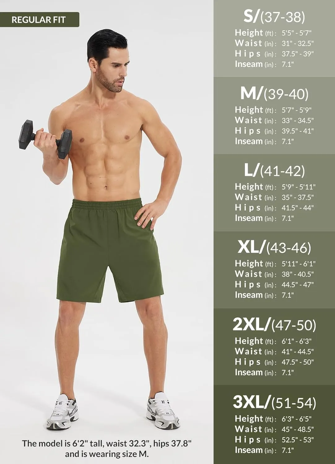 baleaf Men's 7" Running Shorts Quick Dry Workout Athletic Gym Shorts with Zipper Pockets