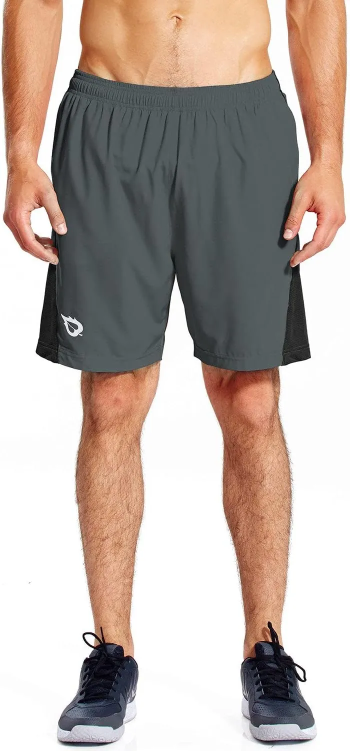 baleaf Men's 7" Running Shorts with Mesh Liner Zipper Pocket for Athletic Workout Gym