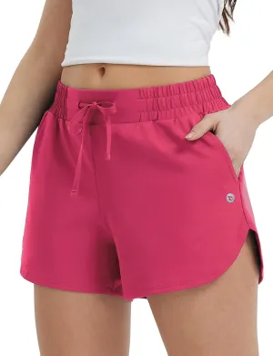 baleaf Women's 3.5" Running Shorts Quick Dry with Zipper Pocket Liner Shorts Gym Workout
