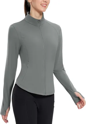 baleaf Women's Fleece Running Jacket Water Resistant Full Zip Winter Cold Weather Gear Thermal Cycling Workout Jackets