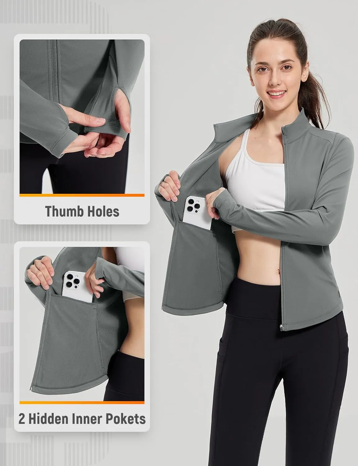 baleaf Women's Fleece Running Jacket Water Resistant Full Zip Winter Cold Weather Gear Thermal Cycling Workout Jackets