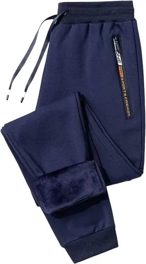 BIFUTON Fleece Lined Pants Men,Men's Sherpa Sweatpants Thick Winter Warm Pants Jogger Lounge Athletic Pants with Pockets