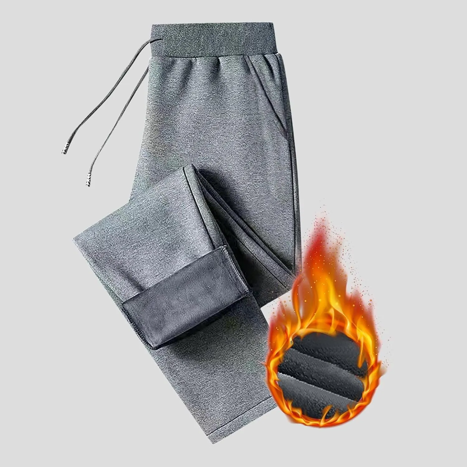 BIFUTON Fleece Lined Pants Men,Men's Warm Fleece Pants Sherpa Lined Sweatpants Winter Running Joggers Pants Hiking Trousers