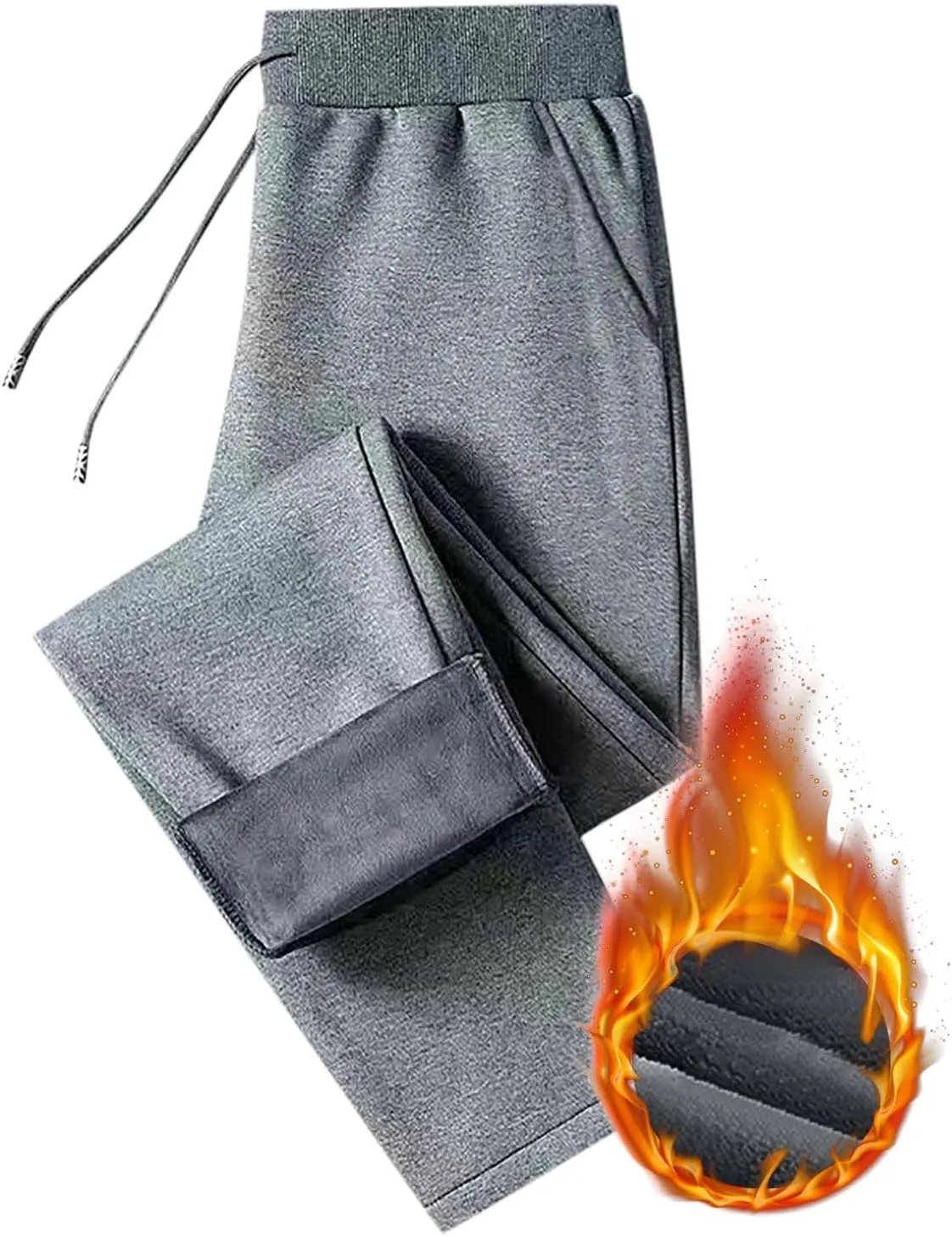 BIFUTON Fleece Lined Pants Men,Men's Warm Fleece Pants Sherpa Lined Sweatpants Winter Running Joggers Pants Hiking Trousers
