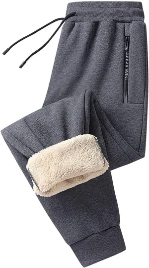 BIFUTON Fleece Lined Pants Men,Winter Pants for Men Cold Weather Athletic Joggers Pants Warm Thick Sweatpants with Pockets