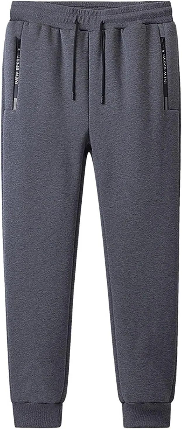 BIFUTON Fleece Lined Pants Men,Winter Pants for Men Cold Weather Athletic Joggers Pants Warm Thick Sweatpants with Pockets
