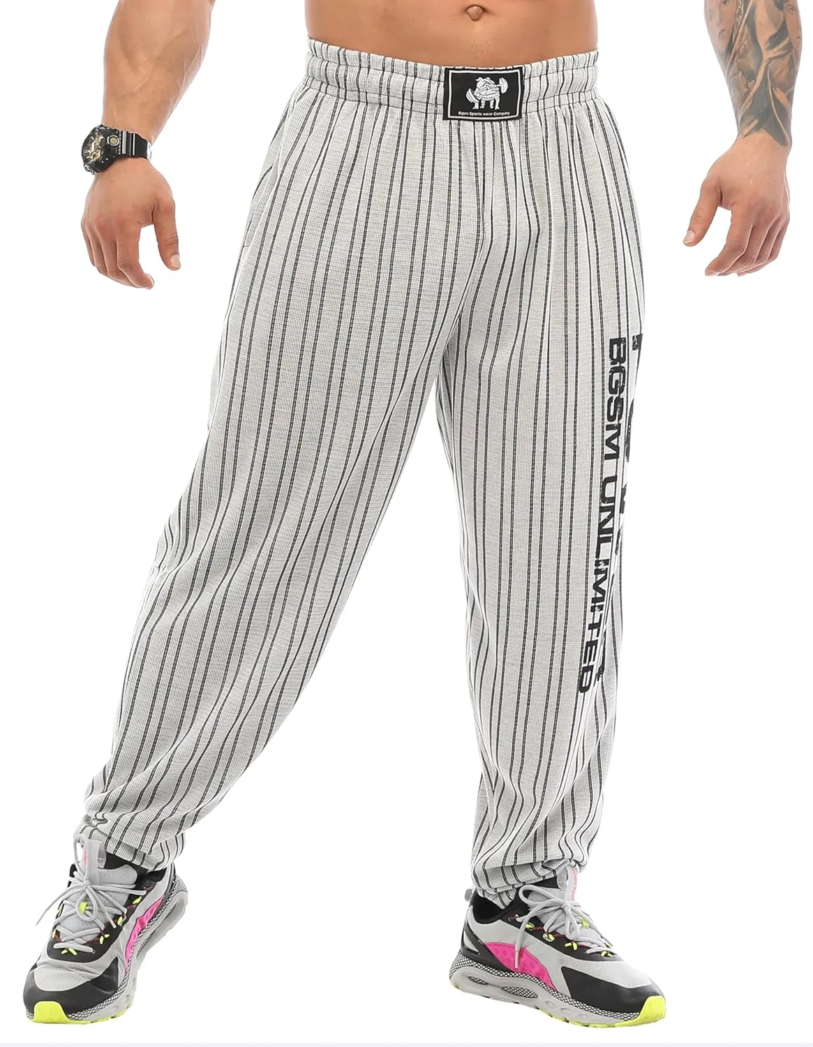 BIG SAM SPORTSWEAR COMPANY Men's Baggy Sweatpants with Pockets, Oldschool Loose Fit Gym Pants