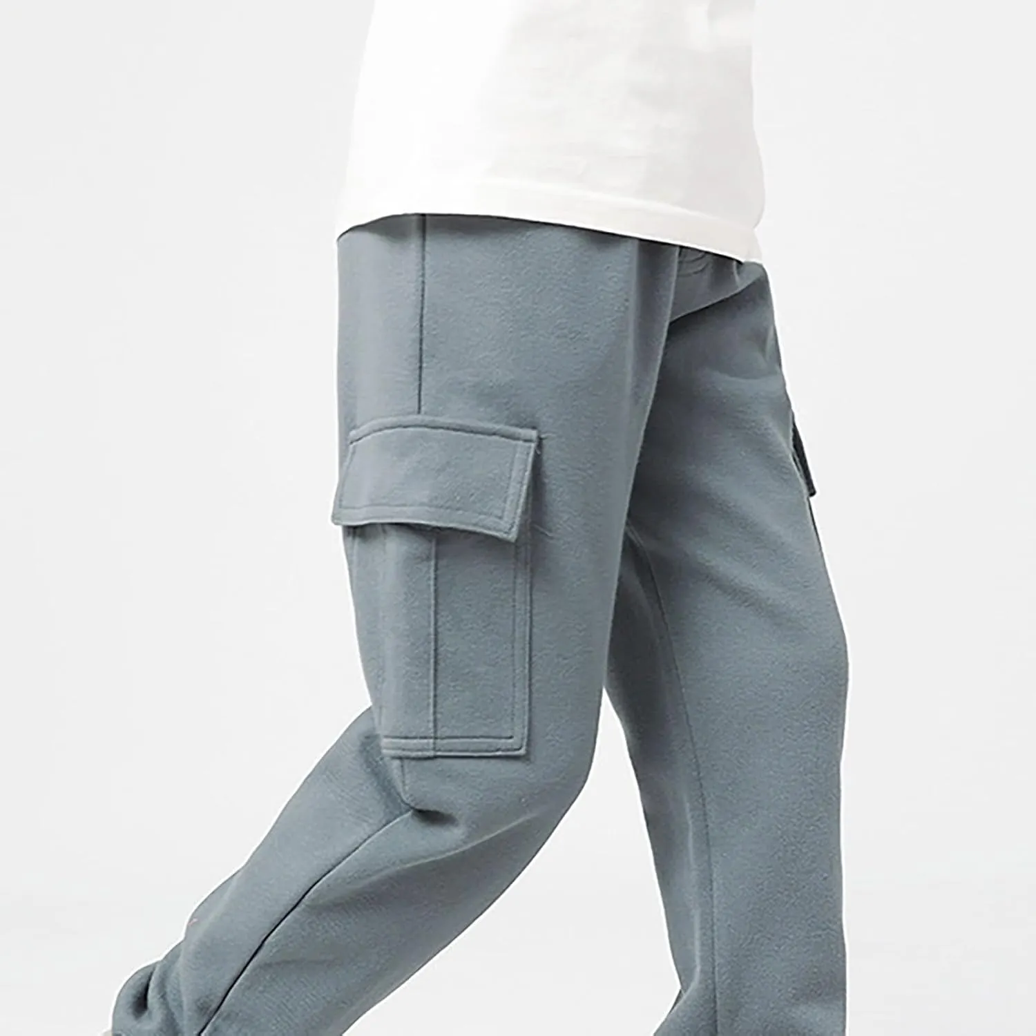 Boys Cargo Pants Elastic Waist Loose Fit Sweatpants Outdoor Sport Joggers Pants with Side Pockets for Toddler