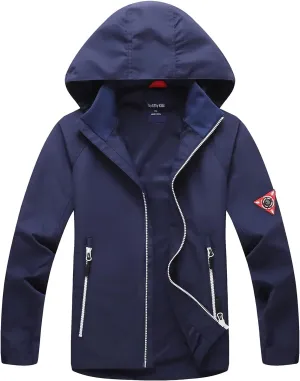 Boys Girls Waterproof Jackets, Windbreaker Rain Coats for children, Lightweight Windproof Outdoor Raincoat kids