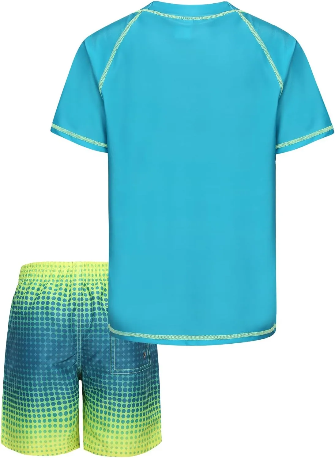 Boys Rash Guard Set for Kids Boys 2 Piece Short Sleeve Swim Shirts with Trunks Quick Dry Bathing Suits Swim Set
