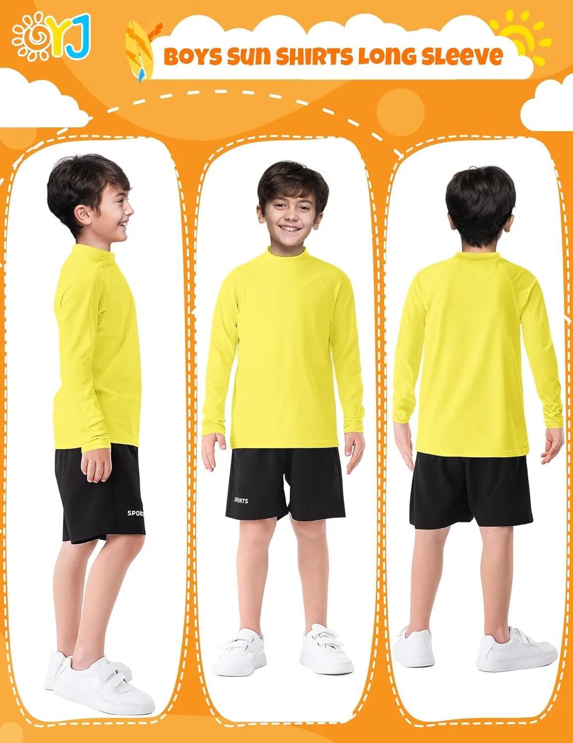 Boys Rash Guard Swim Shirt Long Sleeve Rashguard UPF  50 SPF Sun Water Surfing Shirts for Toddler Kids Youth Teen 2T-16Y