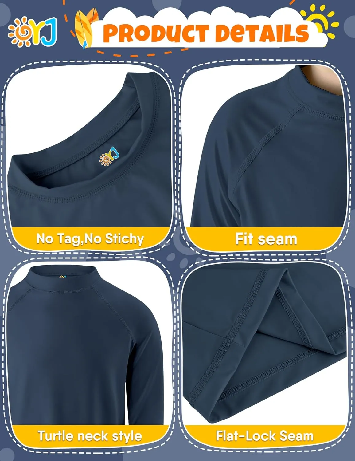 Boys Rash Guard Swim Shirt Long Sleeve Rashguard UPF  50 SPF Sun Water Surfing Shirts for Toddler Kids Youth Teen 2T-16Y