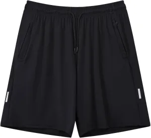 Boys Shorts Men's Workout Running Shorts Quicks Dry Lightweight Gym Shorts with Zip Pockets