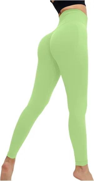 Butt Lifting Leggings for Women High Waist Tummy Control Soft Solid Slim Yoga Gym Pants Elastic Compression Leggings