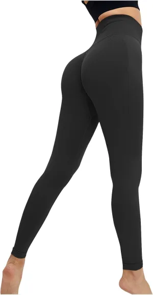 Butt Lifting Leggings for Women High Waist Tummy Control Soft Solid Slim Yoga Gym Pants Elastic Compression Leggings