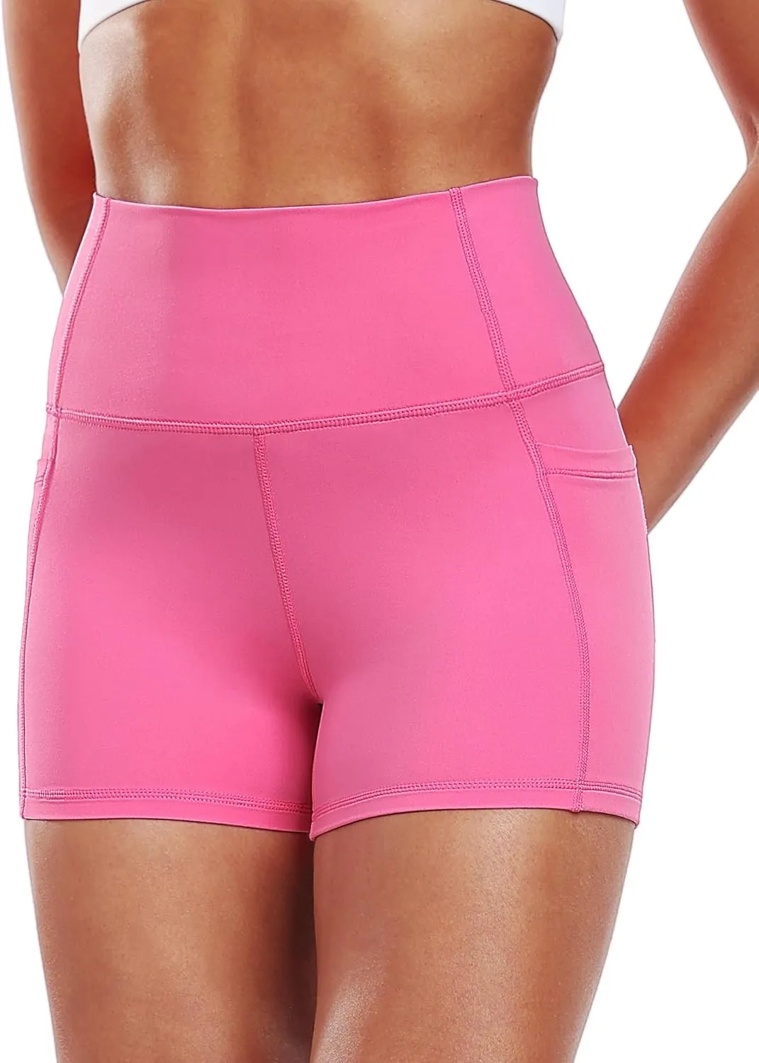 CADMUS Women's Biker Yoga Shorts with Pockets High Waisted Ultra - Comfort Athletic Running Shorts