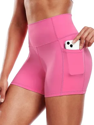 CADMUS Women's Biker Yoga Shorts with Pockets High Waisted Ultra - Comfort Athletic Running Shorts