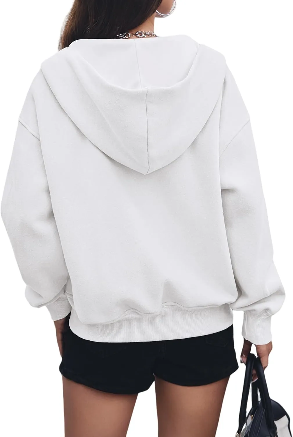 Canbebig Zip Up Hoodies Women Casual Cropped Sweatshirts Long Sleeve Fleece Hooded Jackets 2024 Trendy Fall Winter Clothes