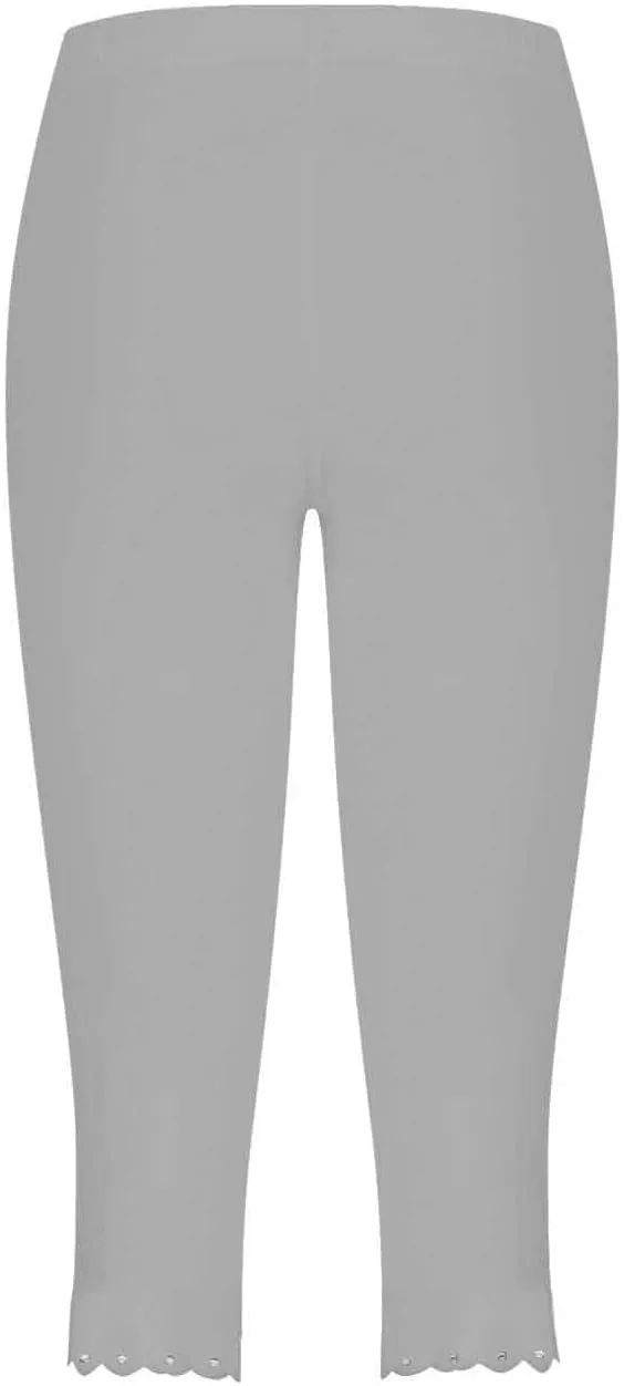 Capri Leggings for Women Plus Size High Waisted Capris Rhinestone Hem Yoga Cropped Trousers 2025 Summer Gym Pants