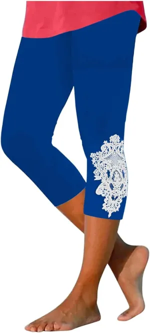 Capri Yoga Leggings for Women High Waisted Leggings Tummy Control Leggings Workout Gym Leggings Fashion Leggings