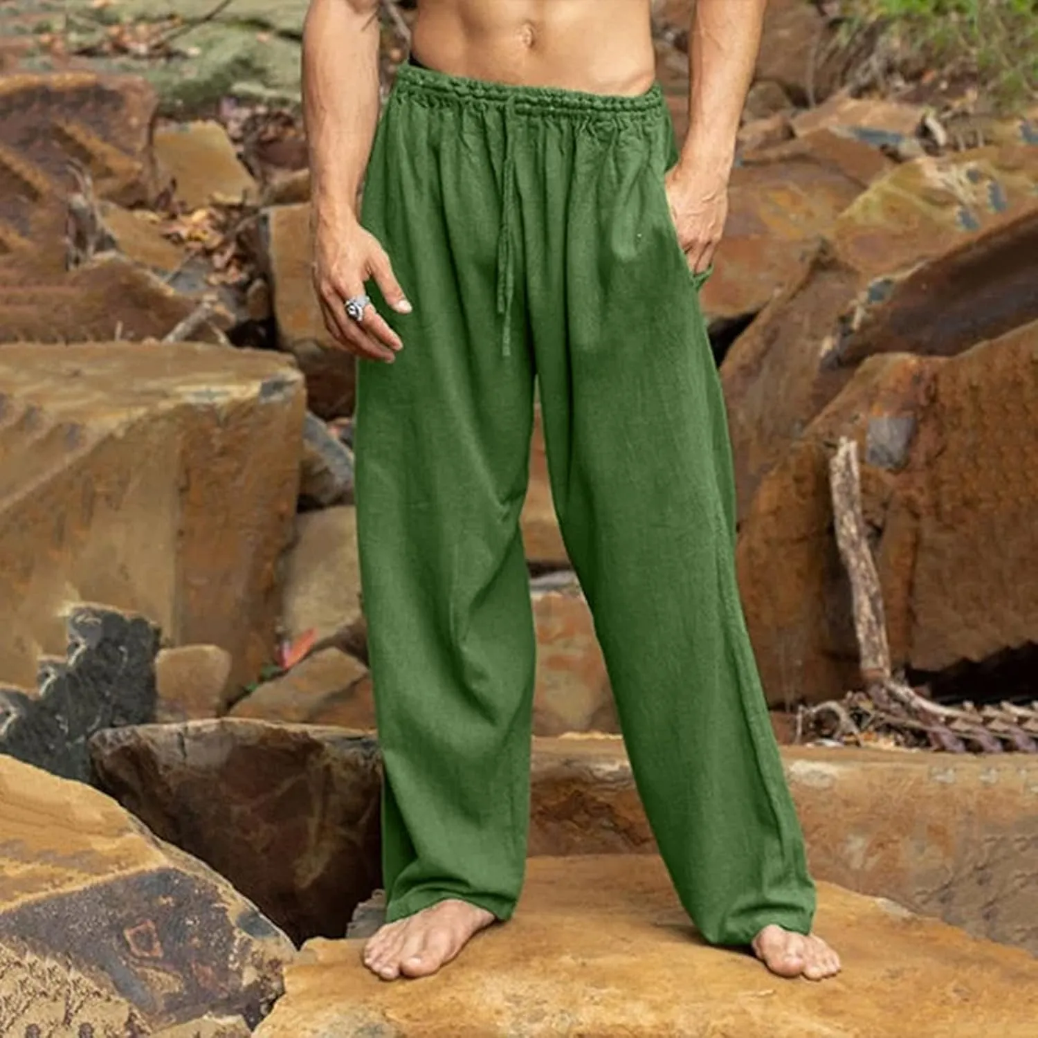 Cargo Pants for Men Baggy Elastic Waist Outdoor Pants Sweatpants for Men Workout Pants for Jogging Gym Hiking Running