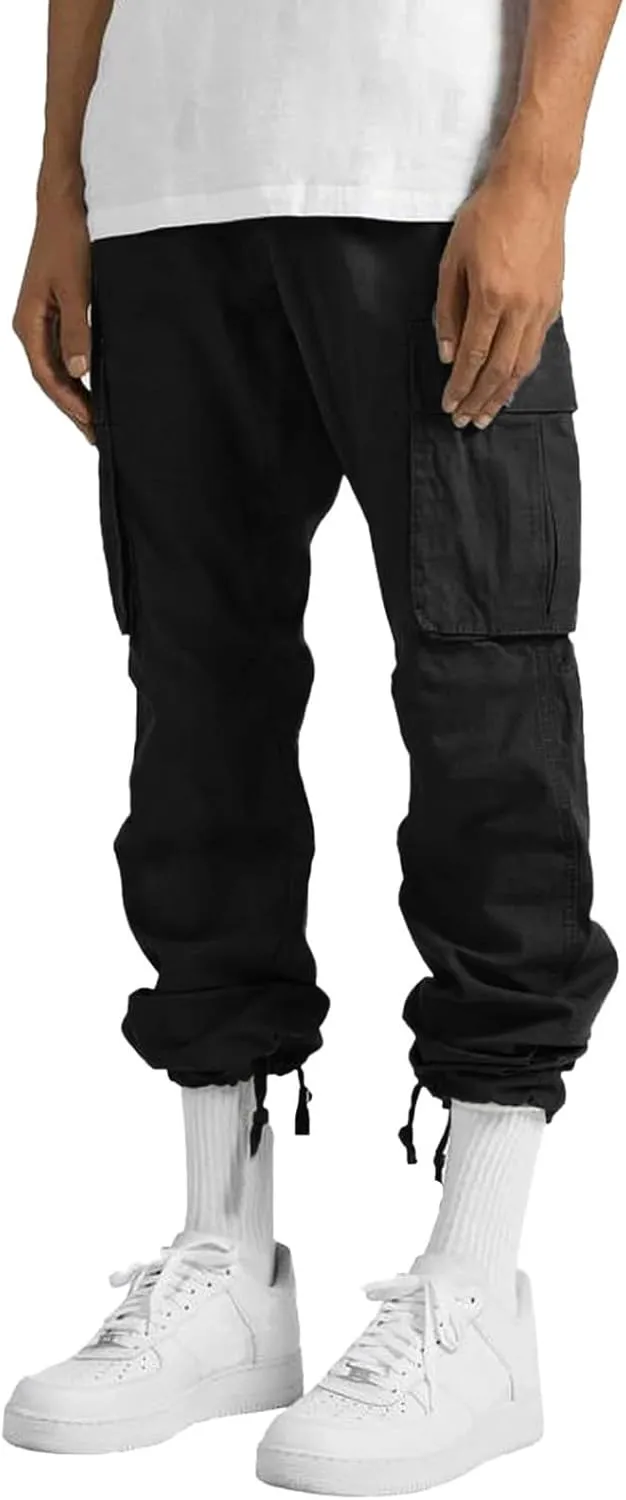 Cargo Pants for Men, Mens Cargo Pants Casual Joggers Athletic Pants Cotton Loose Straight Sweatpants with Pockets